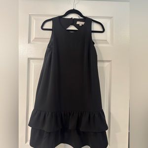 Loft Black Ruffle Swing Dress size 4